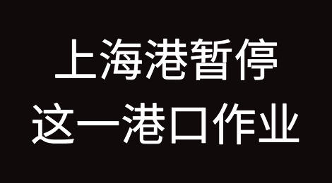 注意！上海港将暂停这一港口作业