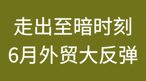 走出至暗时刻！6月大反弹！上半年外贸成绩单发布，哪些产品卖得好？