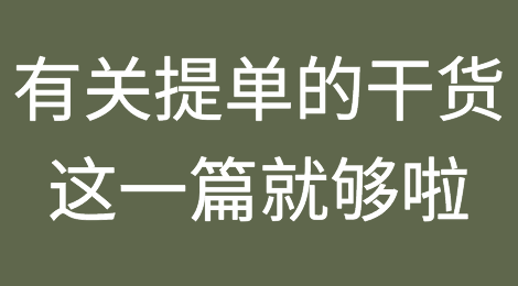 有关提单的干货，这一篇就够啦！