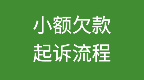 小额欠款起诉流程