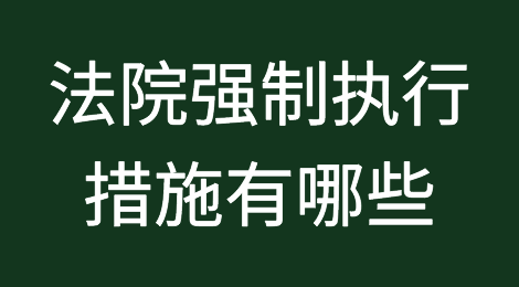 法院强制执行的常见措施有哪些?