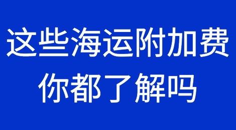 海运的这些附加费你都了解吗？