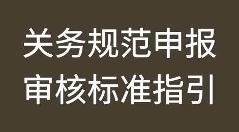 关务规范申报审核标准指引