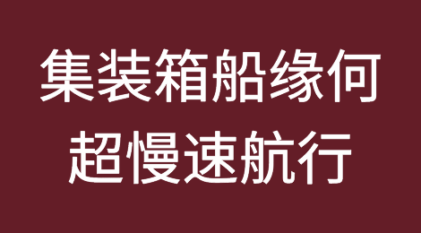 运力过剩！全球集装箱船正以史上最慢速度航行