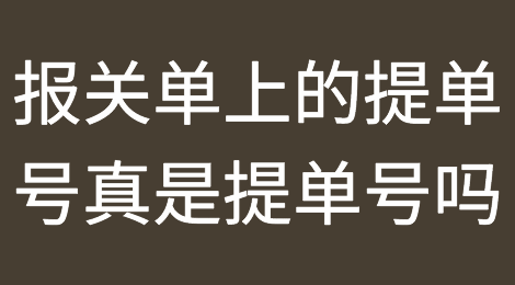 报关单上的提单号真是提单号吗