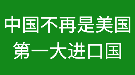 中国不再是美国第一大进口国？