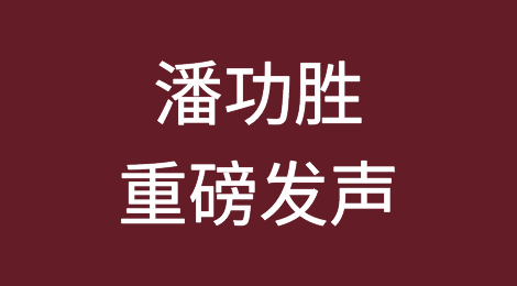 潘功胜重磅发声