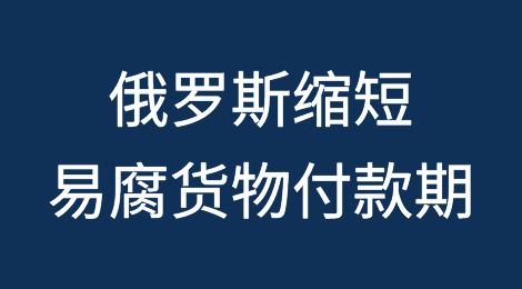 俄罗斯副总理支持缩短易腐货物付款期的法案
