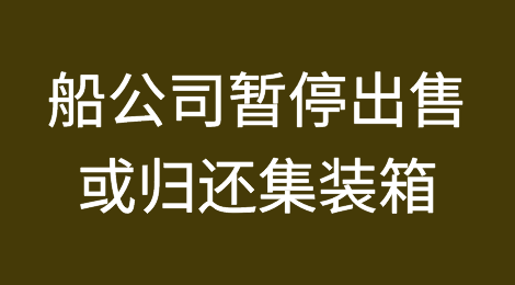 租赁率飙升，船公司暂停出售或归还集装箱