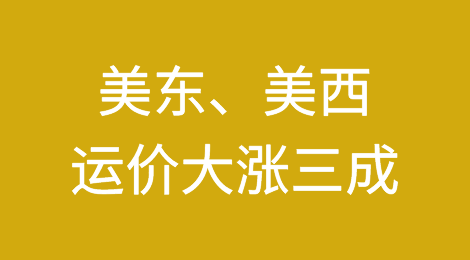 舱位紧张！美东、美西运价大涨三成