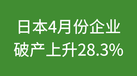 4月份日本企业破产上升28.3%