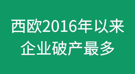 根据Creditreform的数据，西欧是2016年以来企业破产最多的地区