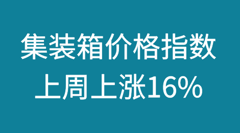 德鲁里世界集装箱价格指数本周上涨16%，每40英尺集装箱价格达到4,072美元