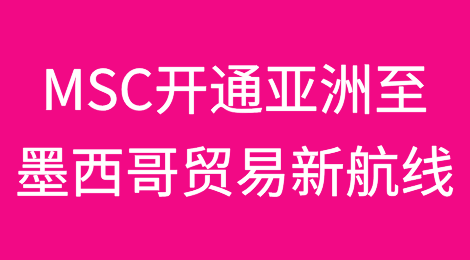 MSC开通亚洲至墨西哥贸易新航线！陆续开通南美东、西北欧航线