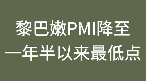 黎巴嫩采购经理人指数（PMI）因安全担忧和需求疲软降至一年半以来最低点