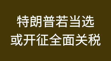 特朗普若当选总统或将迅速开始实施全面关税政策