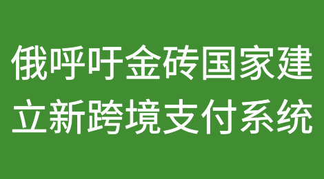 俄罗斯呼吁金砖国家建立新的跨境支付系统