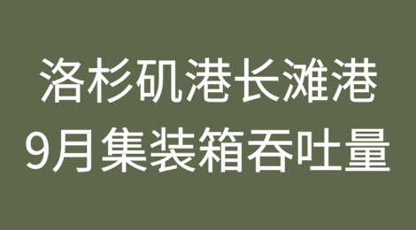 洛杉矶长滩两大港口9月集装箱吞吐量出炉