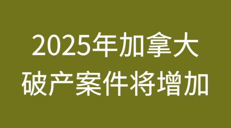 由于“经济逆风”和新冠疫情大流行病的持续影响，预计2025年加拿大破产案件将增加