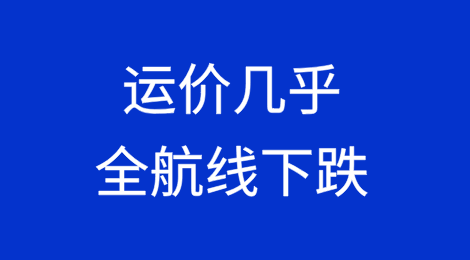 终止连涨，运价几乎全航线下跌，美西运价遭重挫，大跌两位数