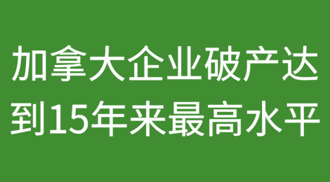 加拿大企业破产达到15年来最高水平