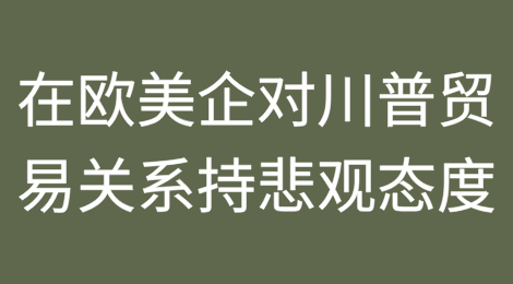 在欧美国企业对特朗普贸易关系持悲观态度
