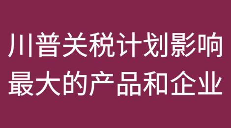 受特朗普关税计划影响最大的产品和企业