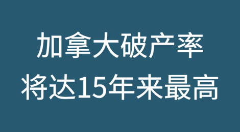 加拿大2024年消费者和企业破产率将达到15年来的最高水平