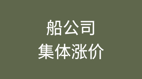 各大船公司集体涨价！