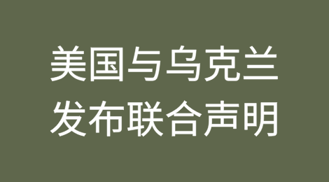 美国与乌克兰举行会晤后发布联合声明（中英全文）