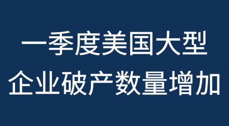 2025年第一季度，美国大型企业破产数量同比增加49起，达到188起，为2010年以来季度破产数量最高