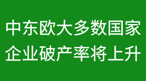 尽管经济复苏， 2024年中东欧（CEE）大多数国家企业破产率仍将上升