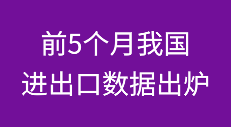 前5个月我国进出口数据出炉！增长2.5%！