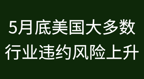 随着市场波动性减弱，2025年5月底美国大多数行业的违约风险上升