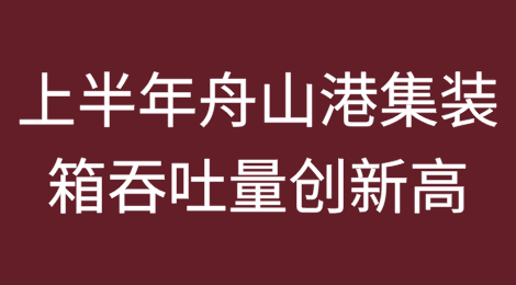 宁波舟山港上半年集装箱吞吐量突破2000万标箱，创历史新高