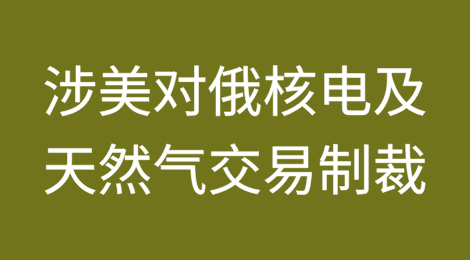 涉美国对俄罗斯核电及天然气交易制裁的相关业务风险