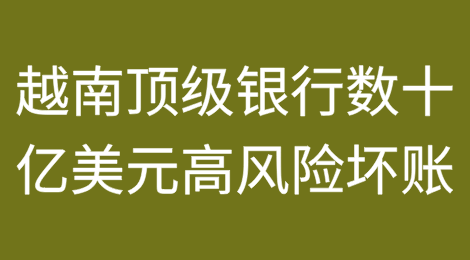 越南顶级银行曝出数十亿美元高风险坏账