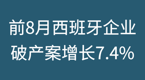 Iberinform：截至2025年 8 月西班牙企业破产案例增长 7.4%，其中 8 月单月同比增幅达 20%