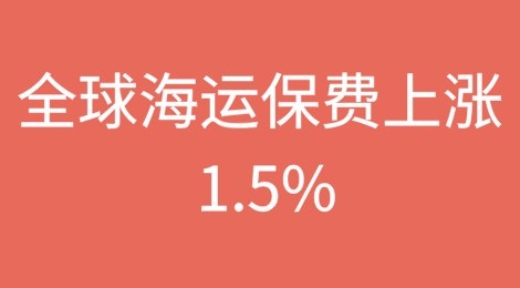 全球海运保费上涨 1.5%